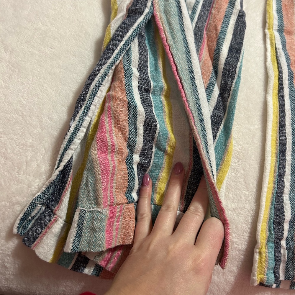 Striped Wide-Leg Cotton Blend Pants in Multicolor - Picture 2 of 5